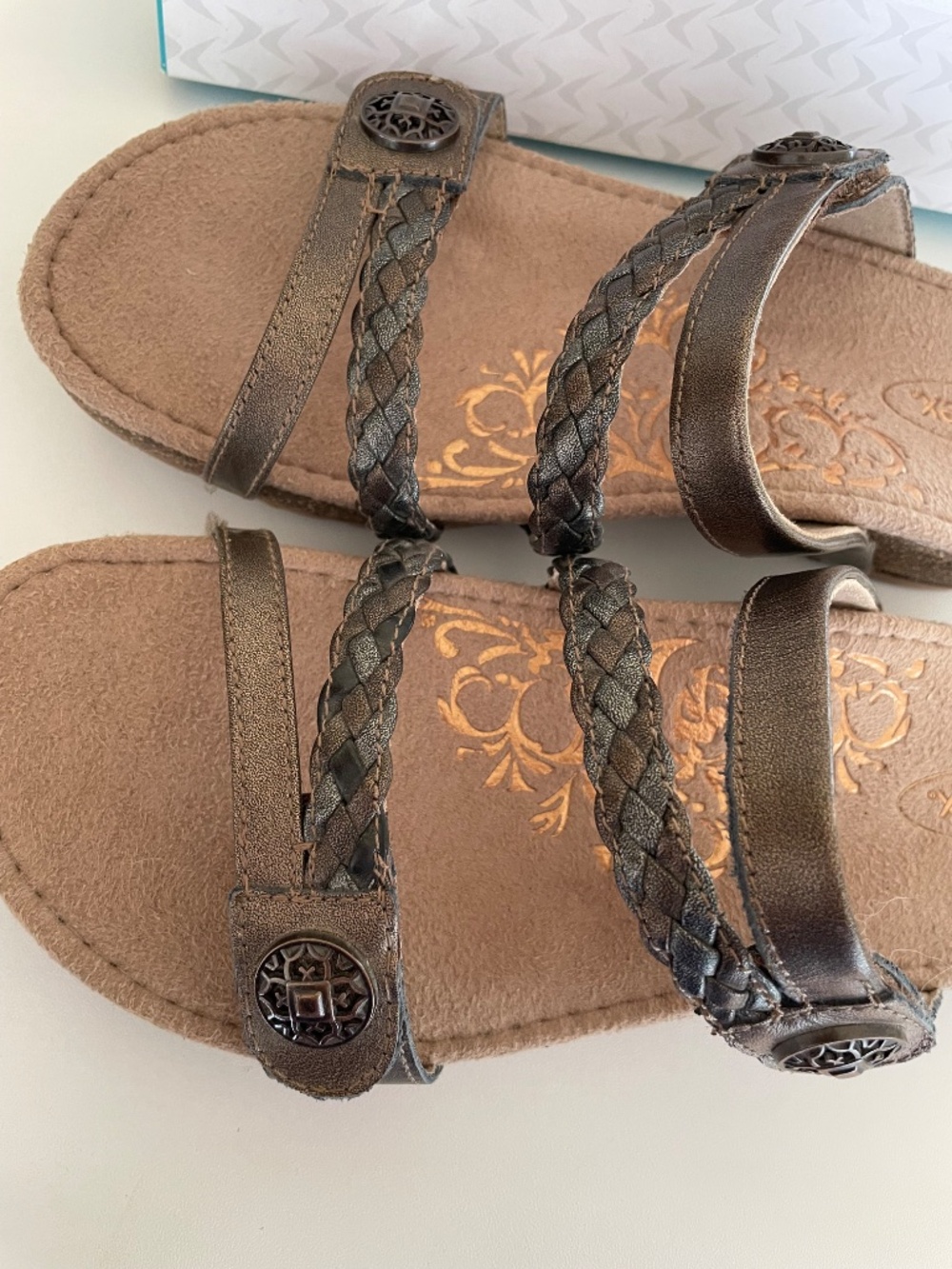 NEW Aetrex Bronze Janey Slide Sandals Womens 7 - Picture 4 of 16
